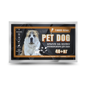 Капли PET DOG для собак свыше 40 кг, 8 мл №1 от клещей, блох, власоедов, комаров, Круг