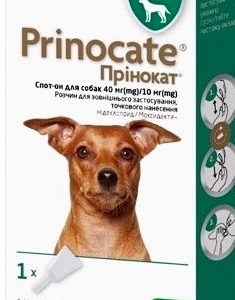 Крапли Принокат (Prinocate) для собак от внешних и внутренних паразитов до 4 кг (1 пипетка 0,4 мл) KRKA