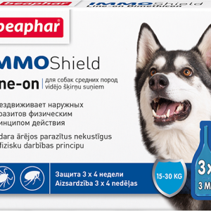 Капли Беафар IMMO Shield антипаразитные с силиконовым маслом для собак средних пород 15 - 30 кг 3 п-ки Beaphar