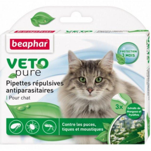 Капли Beaphar Bio Spot On от блох клещей и комаров для кошек 3 пипетки (1 упаковка)