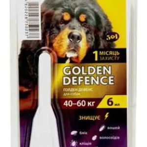 Капли на холку Golden Defence (Голден дефенс) №1 пипетка от паразитов для собак весом 40-60 кг Palladium