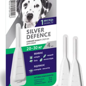 Капли на холку Palladium Silver Defence (Сильвер Дефенс) от блох клещей и комаров для собак весом 20-30 кг