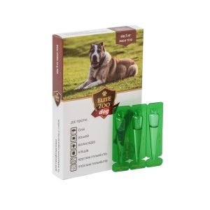 Капли комплексные противопаразитарные Elite Zoo dog вес 5 - 10 кг (3 ампулы х 1 мл)  Продукт