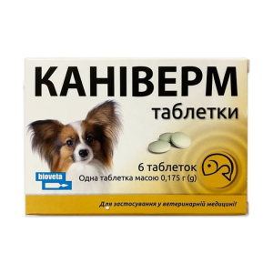 Каниверм таблетки №6 0,175 г Bioveta (1 таблетка на 0,5-2 кг)