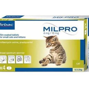 Милпро Milpro 4 мг/10 мг для котят до 2 кг, (№4 таблетки)