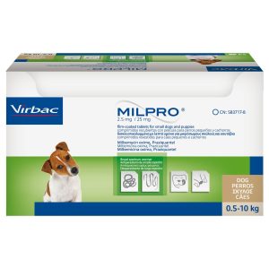 Милпро Milpro 2,5 мг/25 мг для щенков и собак мелких пород 0.5 - 5 кг (№1 таблетка)