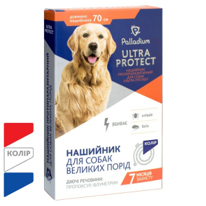 Нашийник Ultra Protect від бліх та кліщів для собак великих порід (70 см), червоний