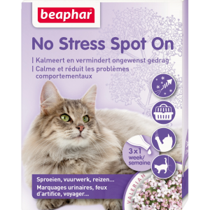 Антистрес краплі Beaphar No Stress Spot On cat для кішок (упаковка 3 піпетки)
