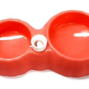 Миска подвійна для корму та води з клапаном 14*11 см