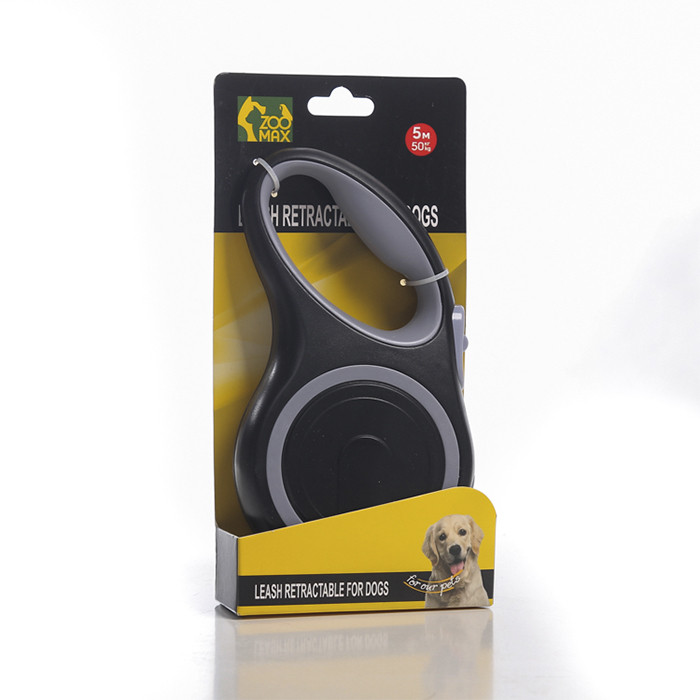 Повідець рулетка стрічка сірий 5м 50кг 708-5M-Gray ZooMax