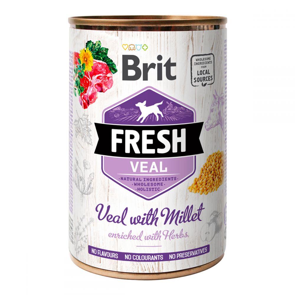 Консерви для собак Бріт Brit Fresh Veal with Millet з телятиною і пшоном, 400 г