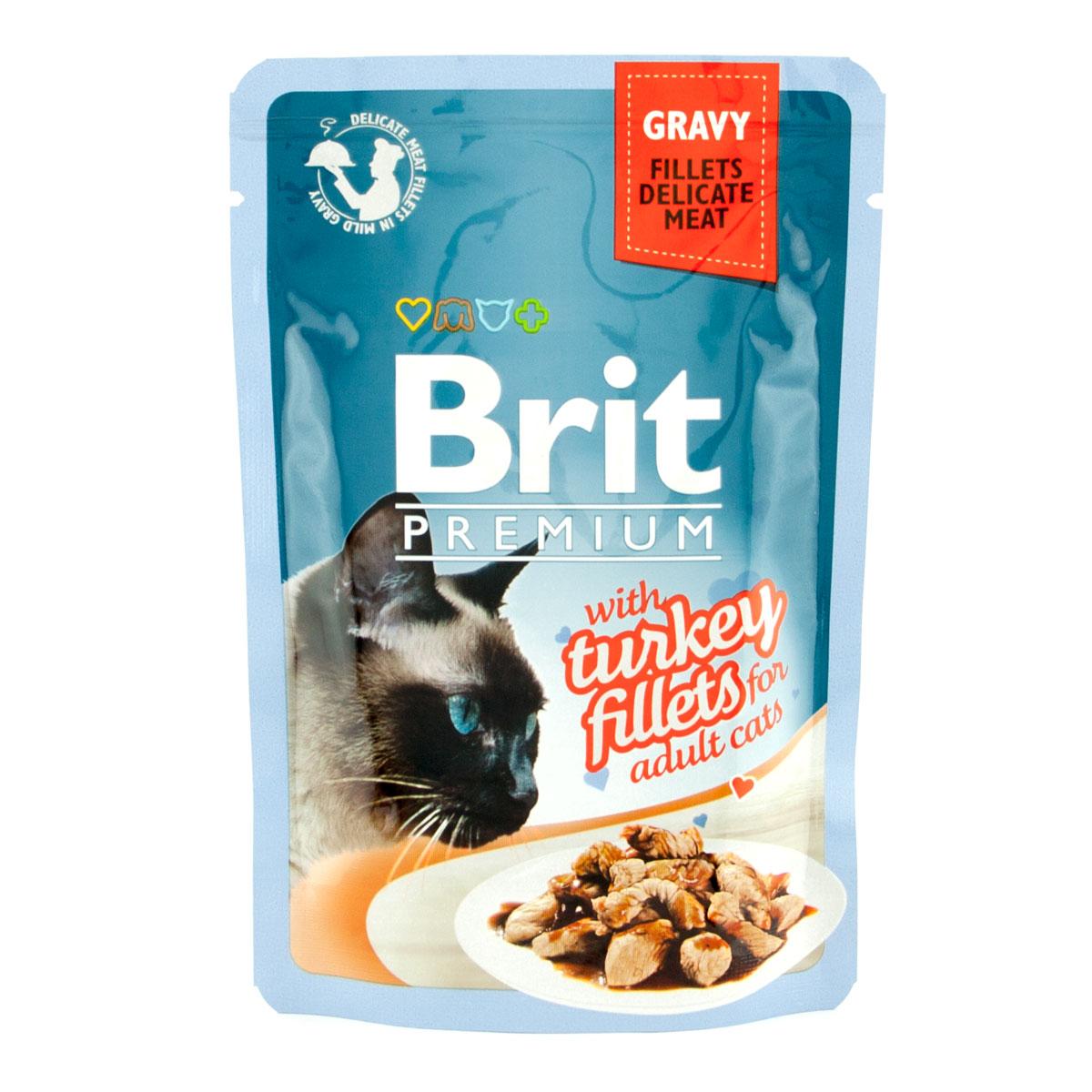 Brit Premium with Turkey Fillets in Gravy for Adult Cats (пауч) Консерви для кішок Шматочки філе індички в