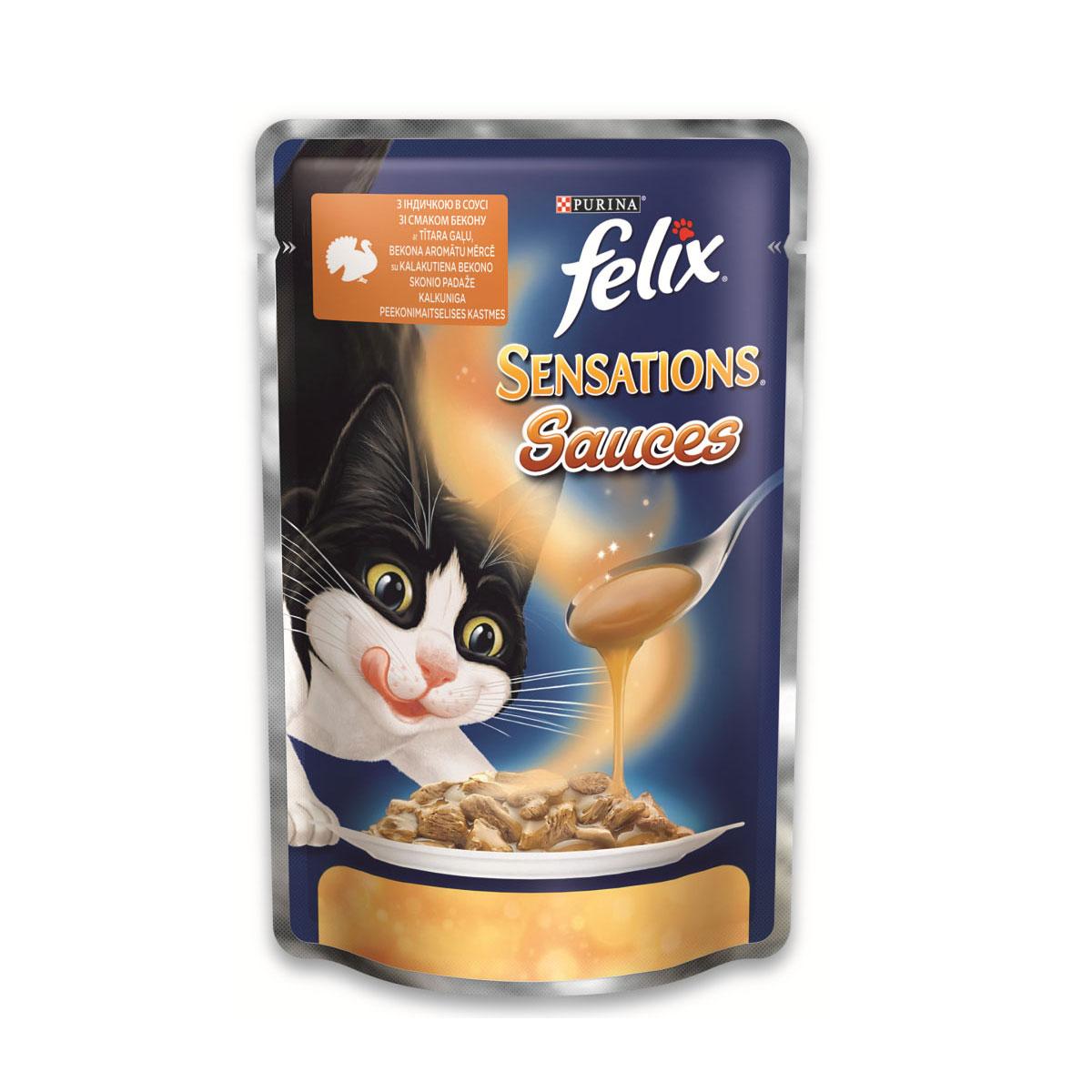 Felix Sensation Sauces Консерви для кішок з індичкою в соусі / 100 гр