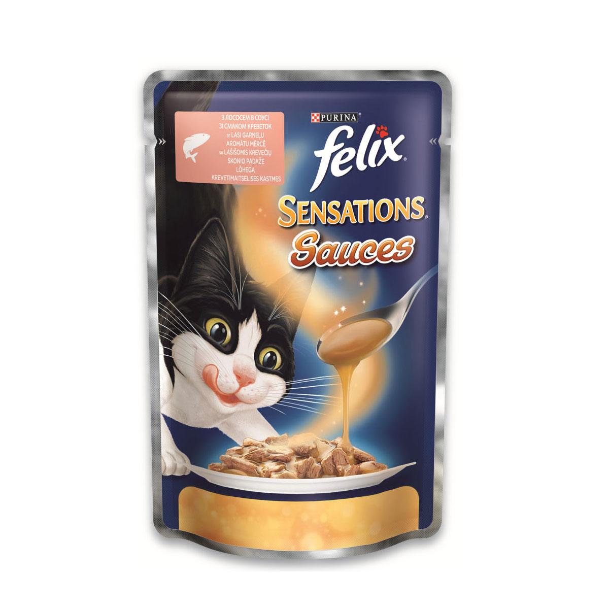 Felix Sensation Sauces Консерви для кішок з лососем в соусі / 100 гр