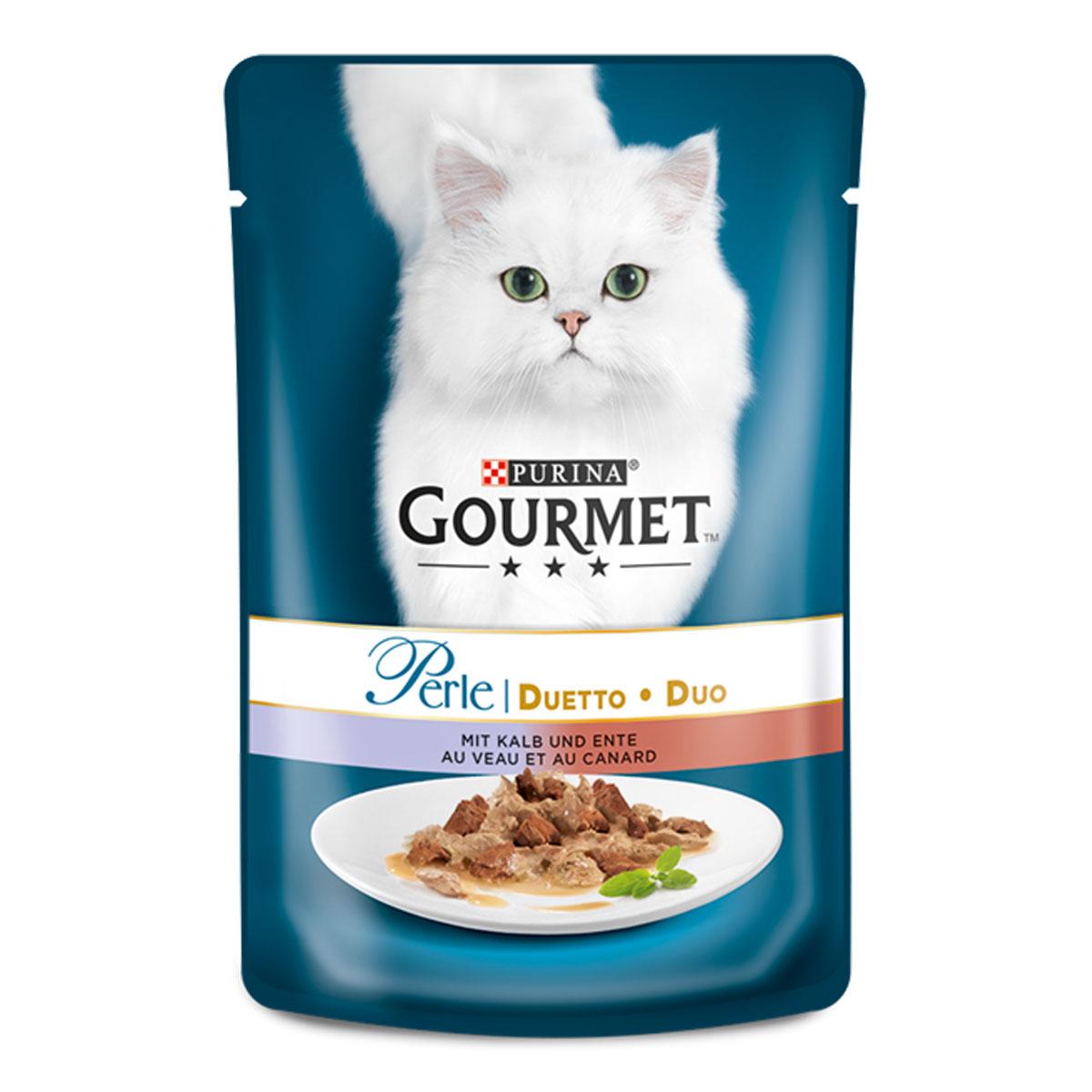 Gourmet Perle (Пауч) Консерви для кішок міні філе в підливі з яловичиною і качкою / 85 гр