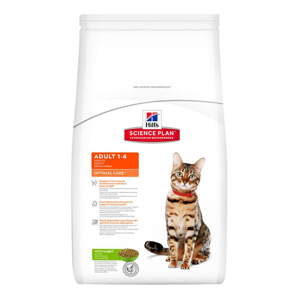 Hills Science Plan Feline Adult Optimal Care Rabbit Сухий корм для кішок з кроликом / 10 кг