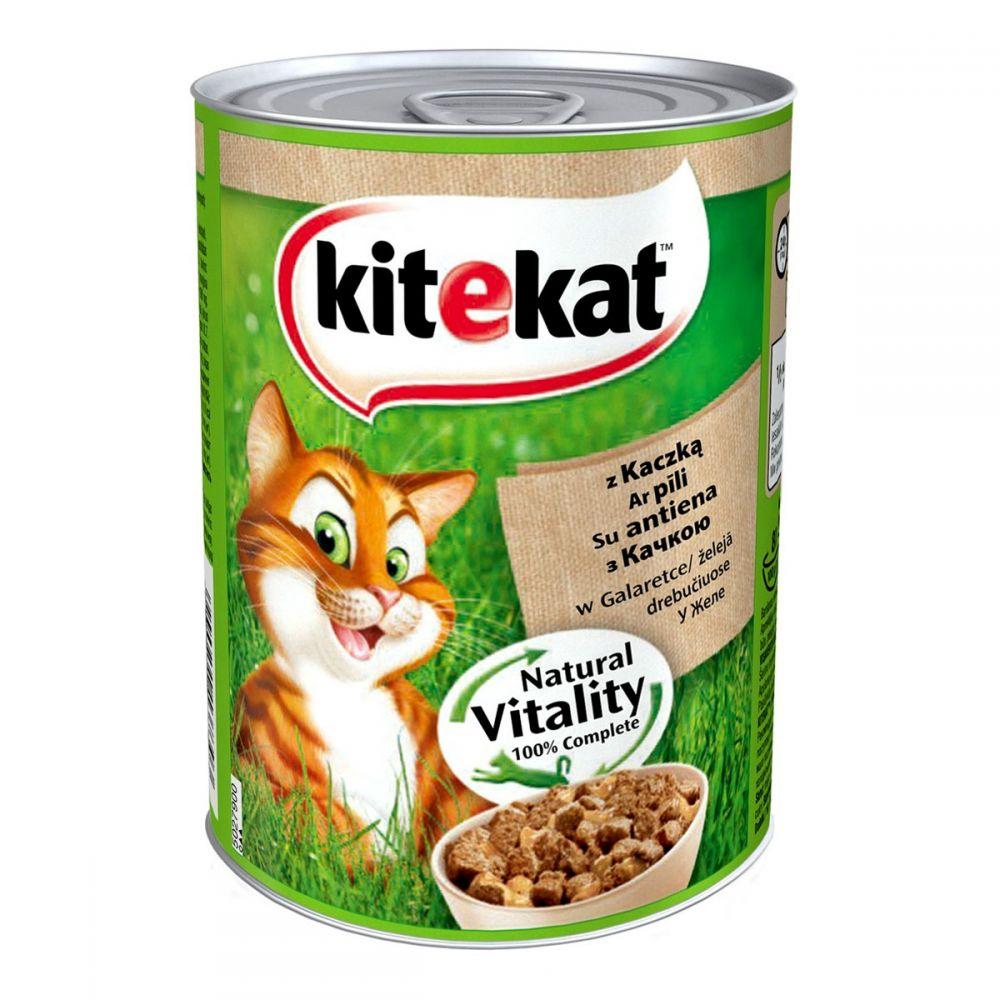 Kitekat Natural Vitality Консерви для кішок з качкою в желе, 400 г