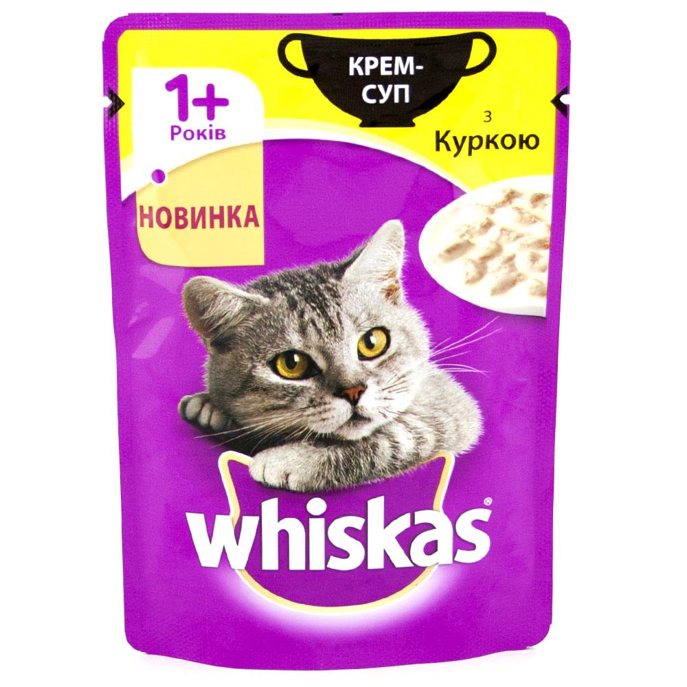 Whiskas Крем-Суп (пауч) Консерви для кішок з куркою в соусі / 85 гр