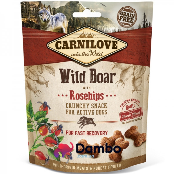 Ласощі Carnilove Карнілав Crunchy Wild Boar with Rosehips для собак з диким кабаном та шипшиною 200 г