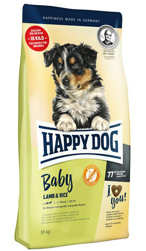 Happy Dog Baby Lamb & Rice 18кг корм для цуценят великих і середніх порід з 4 тижнів до 6 місяців