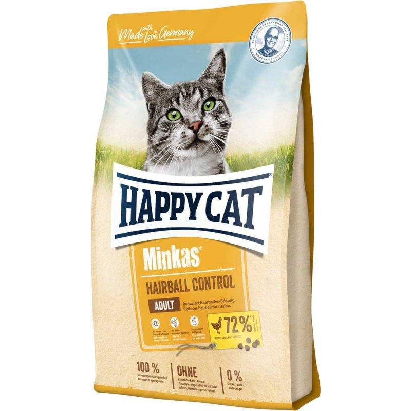 Сухий корм Happy Cat Minkas Hairball Control для дорослих кішок з птицею, 10 кг