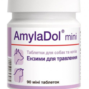Дієтична добавка для собак і кішок АмілаДол міні (Dolfos AmylaDol mini) 90 таблеток Дольфос (DOLFOS)