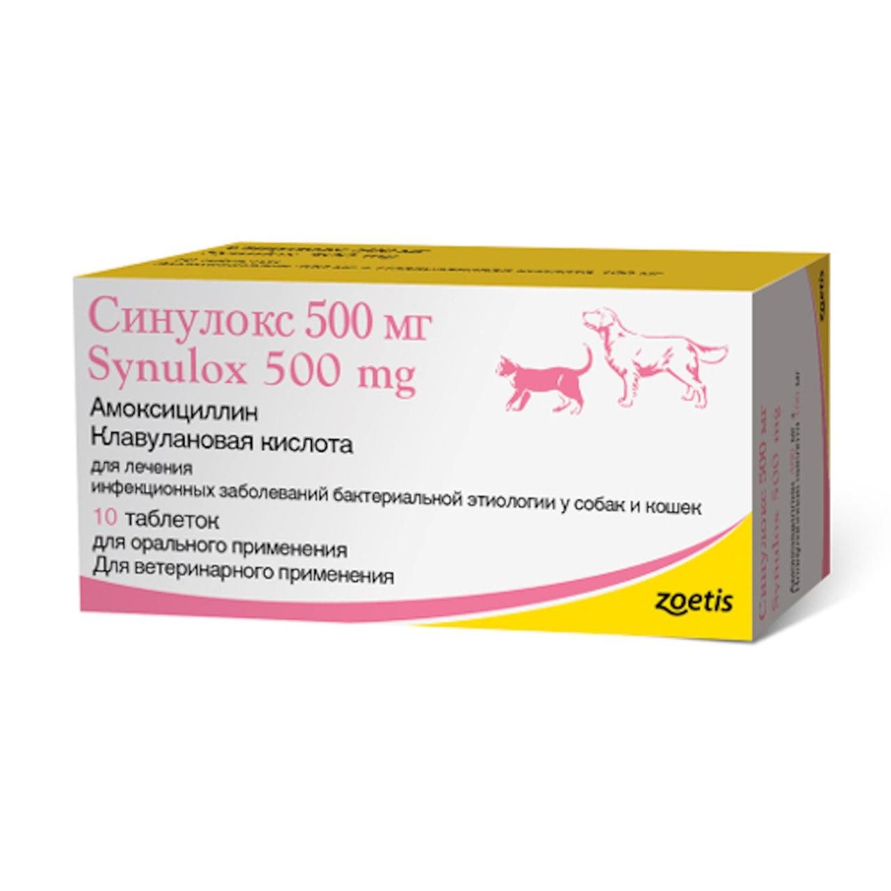 Synulox (Синулокс) 500 мг (10 таблеток) для собак і кішок Zoetis
