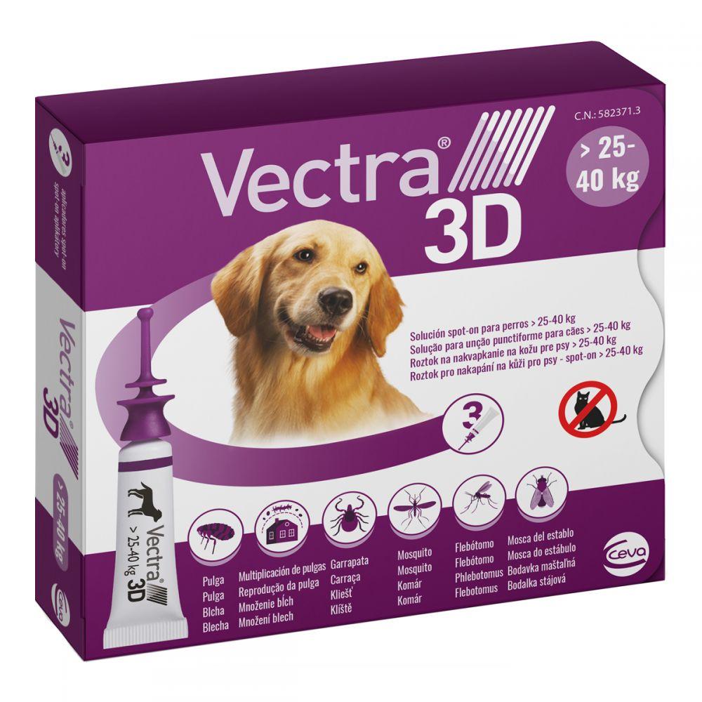 Vectra 3D (Вектра 3D) для собак вагою 25 - 40 кг (1 піпетка 4.7 мл), Ceva Франція термін 06.2026