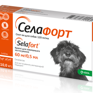 Селафорт (Selafort) краплі від бліх кліщів і гельмінтів для собак вагою 5-10 кг 1 піпетка KRKA