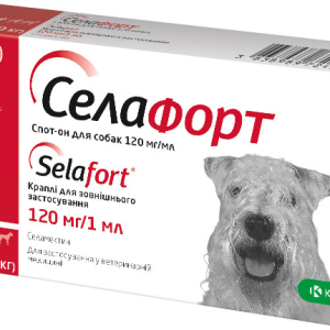 Селафорт (Selafort) краплі від бліх кліщів і гельмінтів для собак вагою 10-20 кг 1 піпетка KRKA