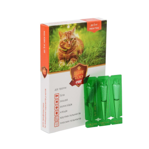 Краплі комплексні противопаразитарні Elite Zoo cat вага 1 - 5 кг (3 ампули х 0,5 мл)  Продукт