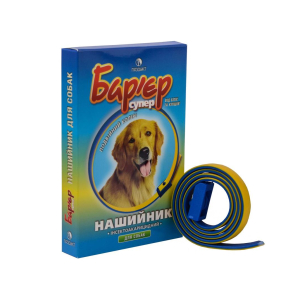 Нашийник інсектоакарицидний Бар’єр супер для собак жовто-блакитний 65 см Продукт