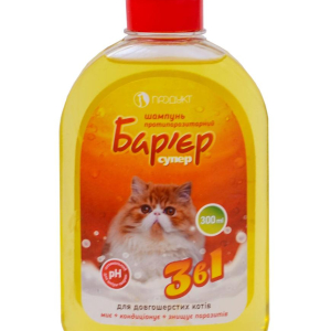 Шампунь Бар’єр супер 3 в 1 протипаразитарний для довгошерстих котів 300 мл Продукт