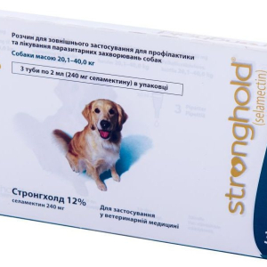 Краплі стронгхолд 240 для собак масою 20-40 кг 2 мл ZOETIS (упаковка 3 піпетки)