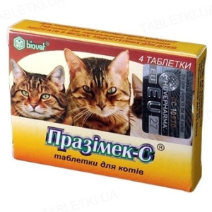 Празімек-С для кішок на 4 кг (№4 таблетки), Bioveta