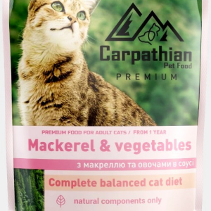Вологий корм для кішок Pet Food Макрель з овочами в соусі 100 г Carpathian