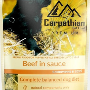Вологий корм для цуценят всіх порід Pet Food Яловичина в соусі 100 г Carpathian