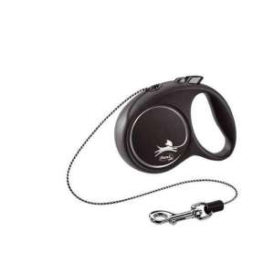 Повідець-рулетка Flexi Black Design ХS трос 3 м/8 кг (Сріблястий)
