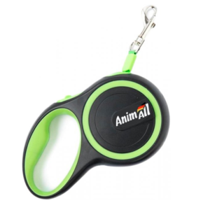 Повідець-рулетка AnimAll S до 15 кг, 3 м (Салатово-чорний)