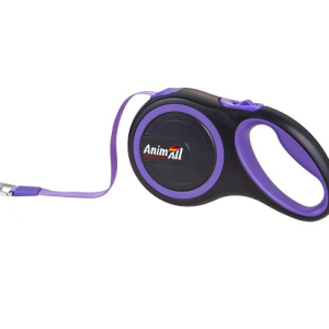 Повідець-рулетка AnimAll S до 15 кг, 3 м (Фіолетово-чорний)