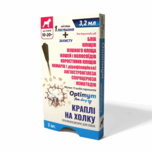 "OPTIMYM" - краплі для собак 10-20 кг, 3.2 мл №2 (Круг)