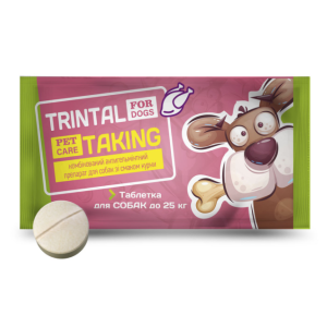 "TRINTAL" - комбінований антигельмінтний препарат для собак, таблетка на 25 кг (Круг)
