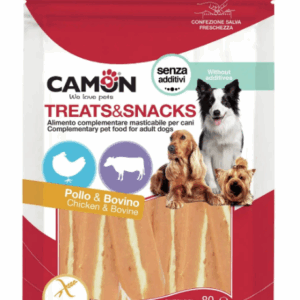 "Camon Treats & Snacks" - в'ялена закуска з курки та яловичини для дорослих собак, 12см 80г 14шт/уп