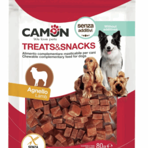"Camon Treats & Snacks" - в'ялена закуска "Кубики з баранини" для дорослих собак, 80г 12шт/уп