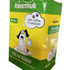 Пелюшки Хвостик для собак і цуценят 56х56 см 100 шт