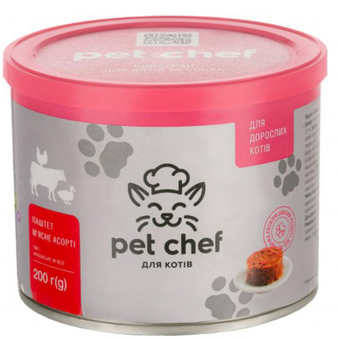 "Carnie Pet Chef"-паштет м'ясний для дорослих котів м'ясне асорті, 360 г