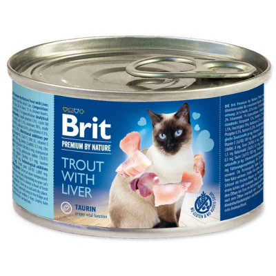 Паштет для кішок Бріт Brit Premium by Nature Cat з фореллю та печінкою 200 г