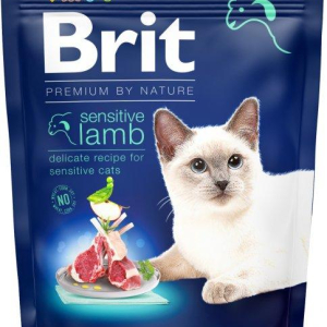 Сухий корм для кішок із чутливим травленням Бріт Brit Premium by Nature Cat Sensitive з ягням 300 г