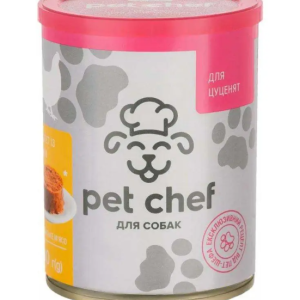 "Pet Chef"-паштет м'ясний для цуценят, курка 360 г