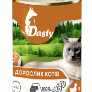 "Dasty"-повноцінний вологий корм для дорослих кішок, птиця, 415гр